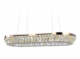  Подвесная светодиодная люстра с хрусталем TR5025 FGD/CL золото/прозрачный 3000K/4200K/6400K 61W 800*300*440 (Без ПДУ)