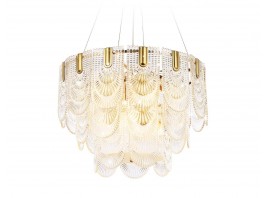  Подвесная люстра с хрусталем TR5388/12 GD/FR золото/белый матовый E27*12 max 40W D600*400