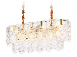  Подвесная люстра с хрусталем TR5389/12 GD/FR золото/белый матовый E27*12 max 40W 850*300*320