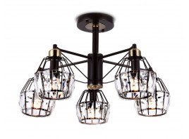  Подвесная люстра с хрусталем TR5870/5 DCF/SB темный кофе/бронза E14 max 40W D620*370