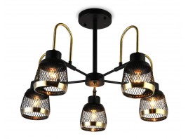  Подвесная люстра со сменной лампой TR8002/5 SB/BK бронза/черный E27 max 40W D640*440