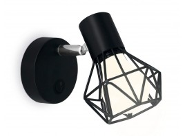  Накладной спот с выключателем в стиле лофт TR8620 BK/CH черный/хром E27 max 40W 115*91*150