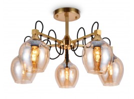  Подвесная люстра со сменными лампами TR9061/5 SB/TI бронза/янтарь E27 max 40W D620*380
