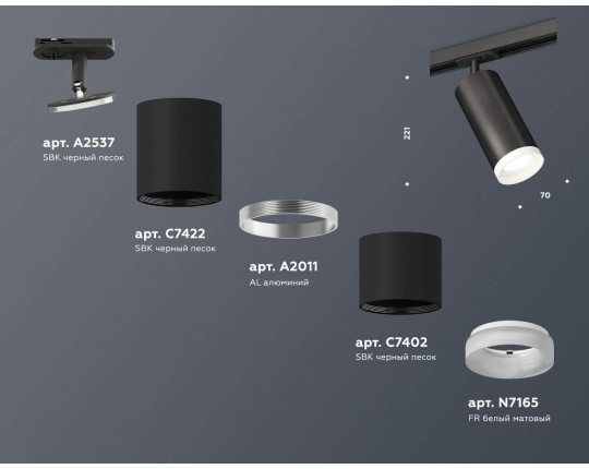 XT7402111 SBK/FR черный песок/белый матовый MR16 GU5.3 (A2537, C7422, A2011, C7402, N7165)