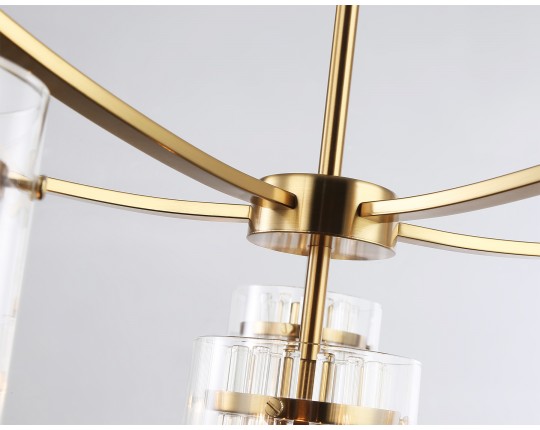  Подвесная люстра LH56031/5+1 BS/CL латунь/прозрачный E14*6 max 40W D680*1200