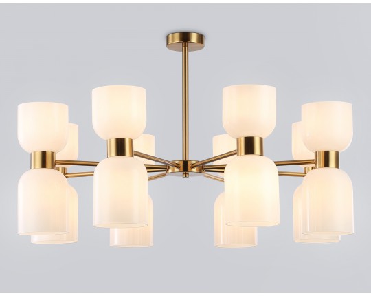  Люстра на штанге LH56095/16 BS/FR латунь/белый матовый E14*16 max 40W D860*510