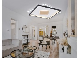  Светильник светодиодный потолочный FL4791 WH/BK/WD белый/черный/дерево 77W 3000-6000K 515*515*50 (без ПДУ)