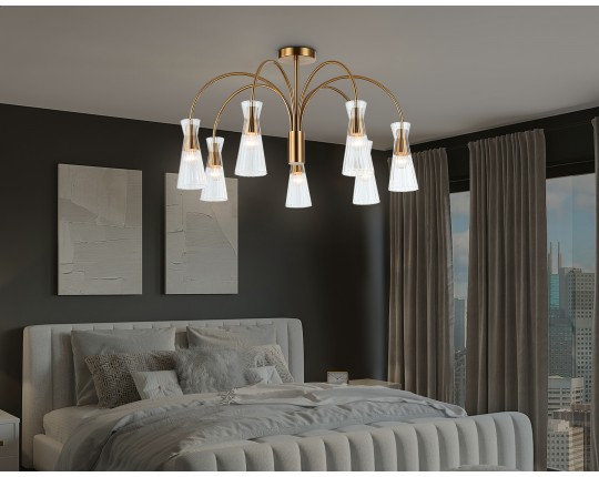  Люстра на штанге LH55703/7 BS/CL латунь/прозрачный E14*7 max 40W D745*460