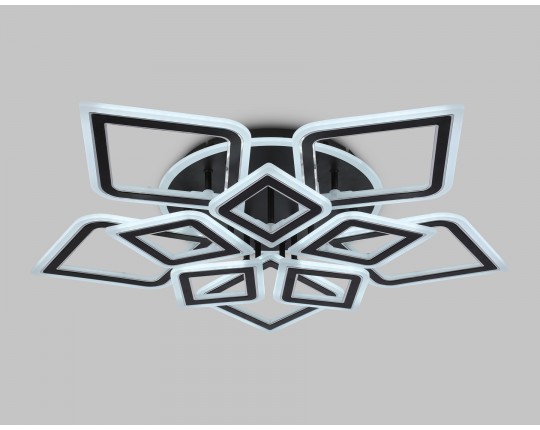  Потолочный светодиодный светильник с пультом FA8915/5+5 BK/CH черный/хром 193W 3000K-6400K 770*740*120 (ПДУ РАДИО 2.4G)