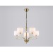  Подвесная люстра с абажурами и хрусталем LH71131/5 BS/WH латунь/белый E14/5 max 40W D660*880