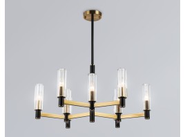  Люстра на штанге LH55513/9 BK/BS/CL черный/латунь/прозрачный E14*9 max 40W D760*760