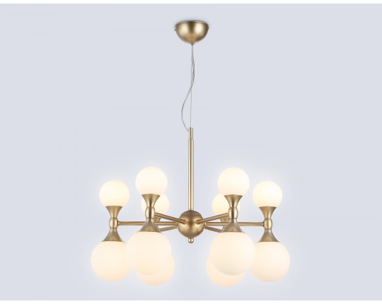  Подвесная люстра LH51050/12 GD/FR золото/белый матовый G9*12 max 28W D550*450