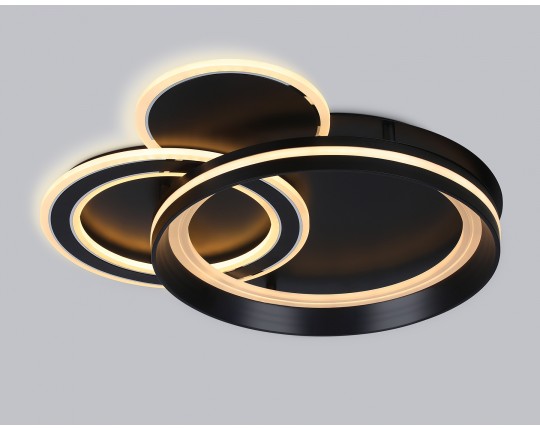  Потолочный светодиодный светильник с пультом FA8515/3 BK черный 143W 3000K-6400K 500*500*80 (ПДУ РАДИО 2.4G)