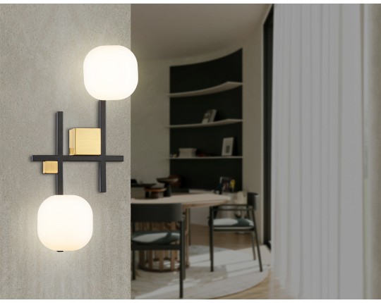  Настенный светильник со сменной лампой LH51019/2 BK/BS/FR черный/латунь/белый матовый G9*2 max 28W 230*170*480