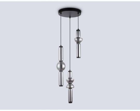  Подвесной светодиодный светильник LH11026/3 BK/SM черный/дымчатый 40W 3000K D380*1720