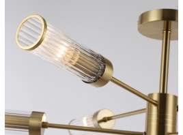  Люстра со стеклянными плафонами на штанге LH55161/6 BS/CL латунь/прозрачный E14/6 max 40W D830*330