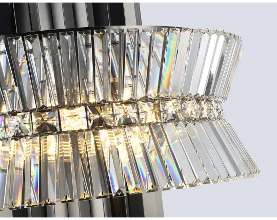  Подвесная люстра с хрусталем LH41026/18 BK/CL черный/прозрачный E14*18 max 40W D700*750