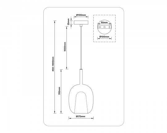  Подвесной светильник LH11121 BK/WH/CL черный/белый/прозрачный E27 max 60W D175*310