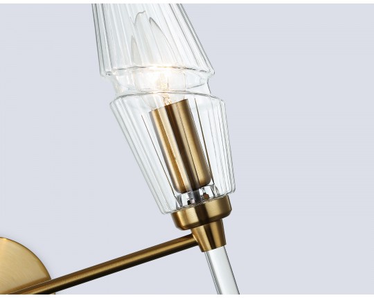  Настенный светильник LH55206/2 BS/CL латунь/прозрачный E14*2 max 40W 330*170*280