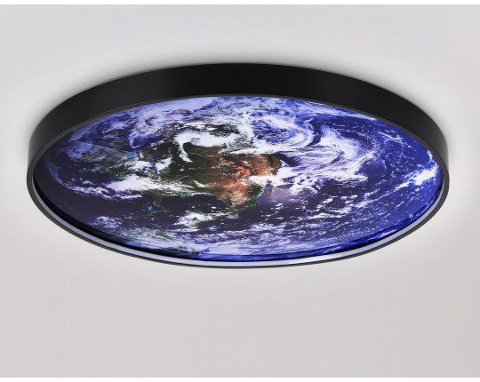  Настенно-потолочный светодиодный светильник FW11135 BK черный 38W LED 3000-6400K D600*38