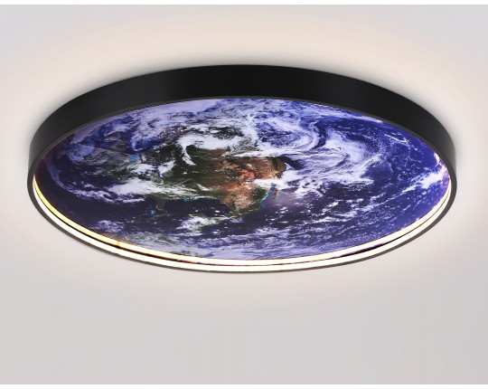  Настенно-потолочный светодиодный светильник FW11135 BK черный 38W LED 3000-6400K D600*38