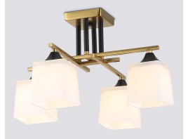  Люстра на штанге со стеклянными плафонами TR303042/4 CP медь E27/4 max 60W 420*420*260