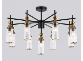  Люстра на штанге LH55258/9 BK/BS/CL черный/латунь/прозрачный E14*9 max 40W D770*530