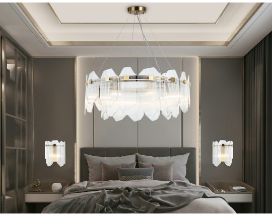  Подвесной светильник LH31253/8 BS/CL латунь/прозрачный E14*8 max 40W D650*270