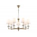  Подвесная люстра с абажурами и хрусталем LH71023/7 BS/WH латунь/белый E14*7 max 40W D820*1130