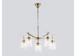  Подвесная люстра LH56031/5+1 BS/CL латунь/прозрачный E14*6 max 40W D680*1200
