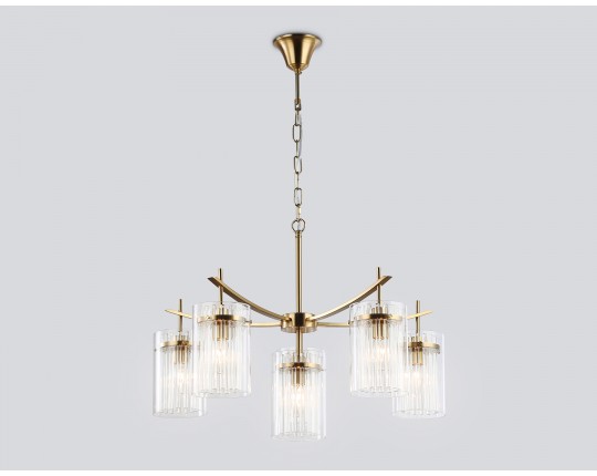  Подвесная люстра LH56031/5+1 BS/CL латунь/прозрачный E14*6 max 40W D680*1200