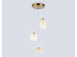  Подвесной светодиодный светильник LH11105/3 BS/TI латунь/янтарь 12W 3000K D350*1505