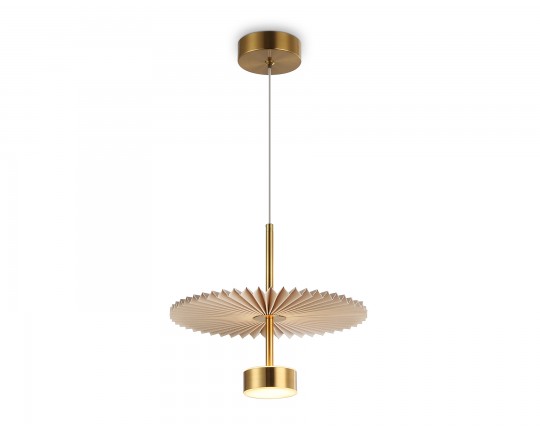  Подвесной светодиодный светильник LH72603 BR/WH латунь/бежевый 6W 3000K D300*260-1770