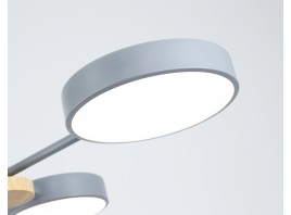  Люстра светодиодная на штанге FL4859/4 GR/WD серый/дерево 60W 3000-6000K 700*400*120 (без ПДУ)