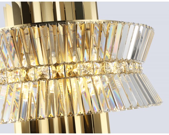  Подвесная люстра с хрусталем LH41023/18 BS/CL латунь/прозрачный E14*18 max 40W D700*750