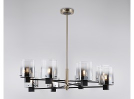  Подвесная люстра LH57043/8 BK/DBS/SM черный/темная латунь/дымчатый E14/8 max 40W D830*710