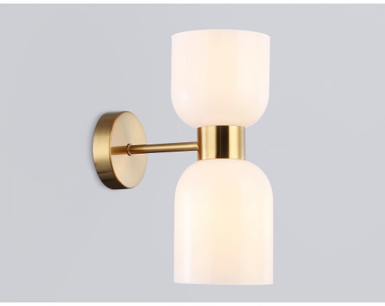  Настенный светильник LH56097/2 BS/FR латунь/белый матовый E14*2 max 40W 215*120*300