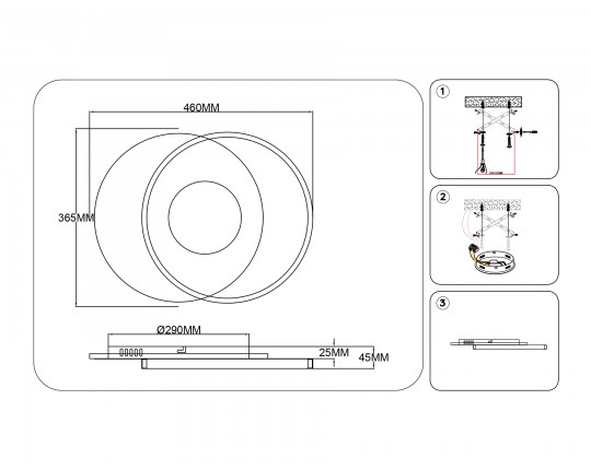  Светильник светодиодный потолочный FL4788 WH/WD белый/дерево 54W 3000-6000K 460*365*45 (без ПДУ)
