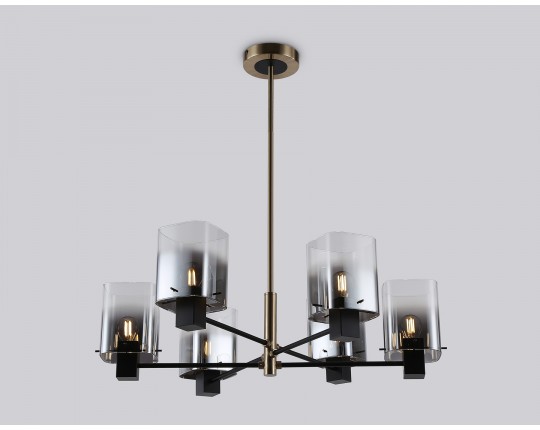  Подвесная люстра LH57041/6 BK/DBS/SM черный/темная латунь/дымчатый E14/6 max 40W D690*690