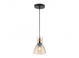  Светильник подвесной со стеклянным плафоном TR3403 BK/FGD/TI черный/золото/янтарь E27 max 60W D135*1000