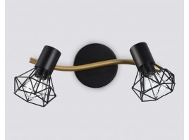  Настенно-потолочный спот в стиле лофт TR8656/2 BK/GD черный/золото E14/2 max 60W 330*100*185