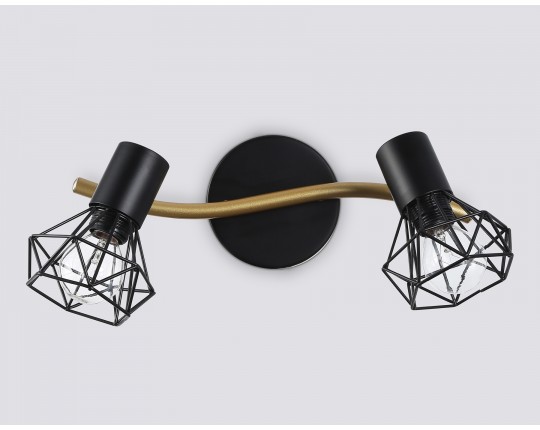  Настенно-потолочный спот в стиле лофт TR8656/2 BK/GD черный/золото E14/2 max 60W 330*100*185
