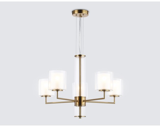  Подвесная люстра LH56011/5 BS/FR латунь/белый матовый E14*5 max 40W D640*1260