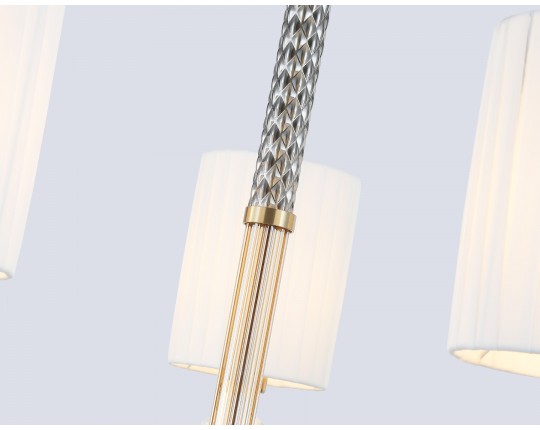  Люстра на штанге с абажурами LH71500/5 BS/FR латунь/белый матовый E14*5 max 40W D680*640