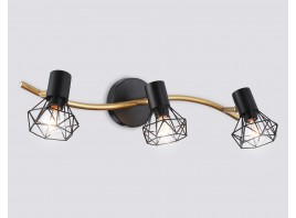  Настенно-потолочный спот в стиле лофт TR8657/3 BK/GD черный/золото E14/3 max 60W 550*100*185