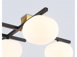  Потолочный светильник LH51015/5 BK/BS/FR черный/латунь/белый матовый G9*5 max 28W 800*560*170