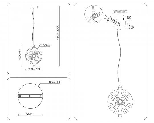  Подвесной светодиодный светильник LH31145 СH/CL хром/прозрачный 13W 3000K 280*60*350