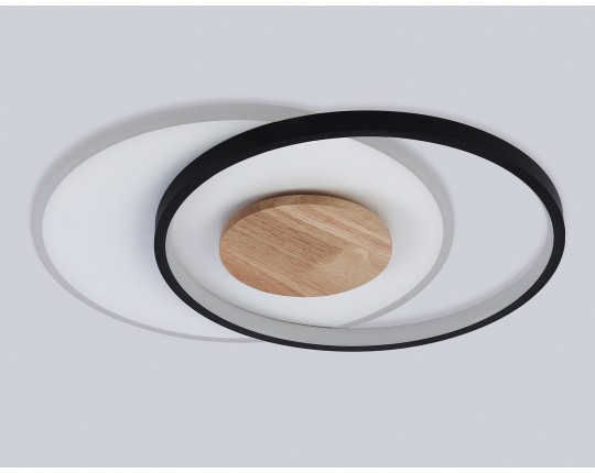  Светильник светодиодный потолочный FL4789 WH/BK/WD белый/черный/дерево 54W 3000-6000K 460*365*45 (без ПДУ)