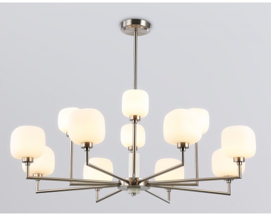  Люстра на штанге с мрамором LH53005/12 SN/FR сатин никель/белый матовый G9*12 max 40W D910*680