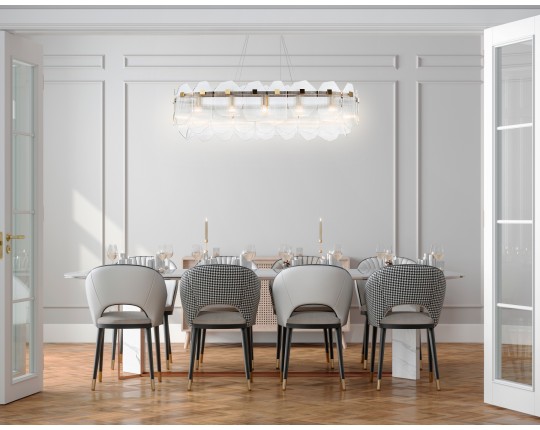  Подвесной светильник LH31255/12 BS/CL латунь/прозрачный E14*12 max 40W 1000*340*270